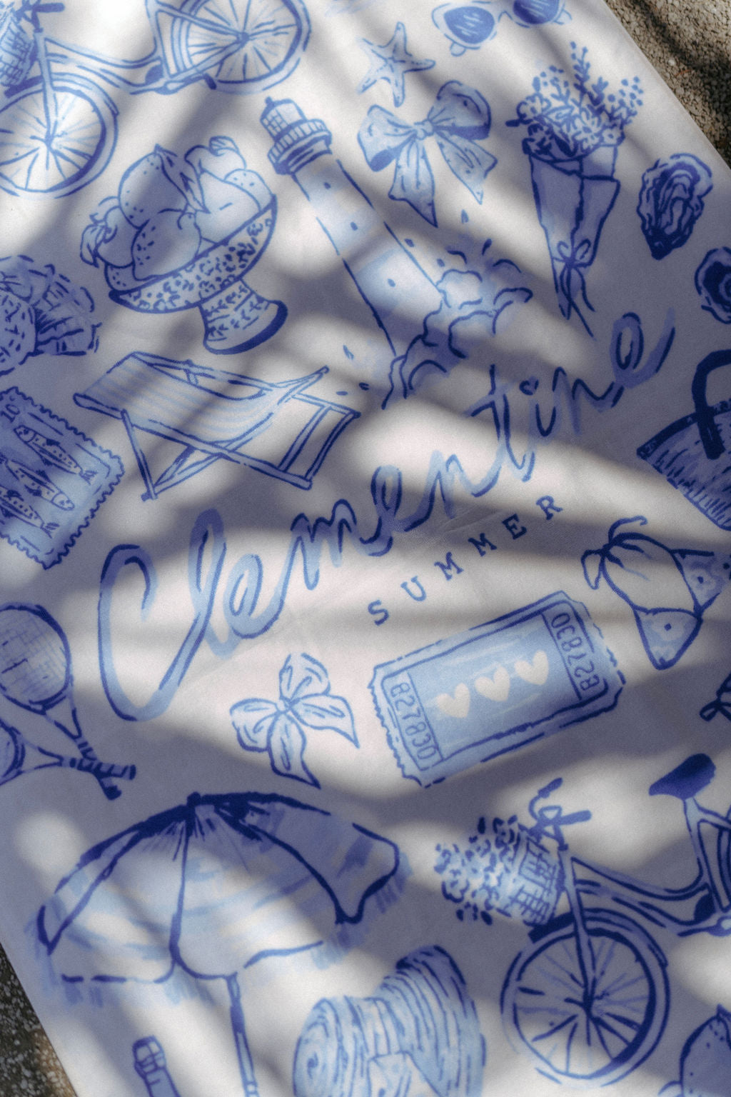 A Clementine Summer Towel - Blue/White